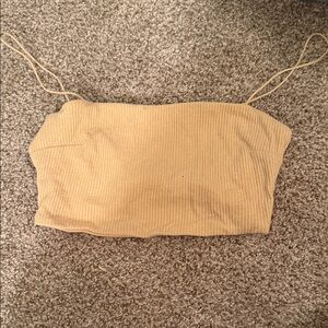 Forever 21 Tan Ribbed Crop Top